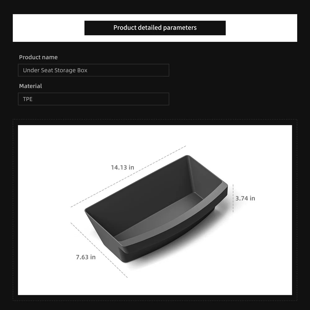 For Tesla New Model Y 2025 Juniper Launch Under Seat Storage Box Case Car Seat Organizer Vehicle Underseat Drawer Tray Accessory Beauty World Shop