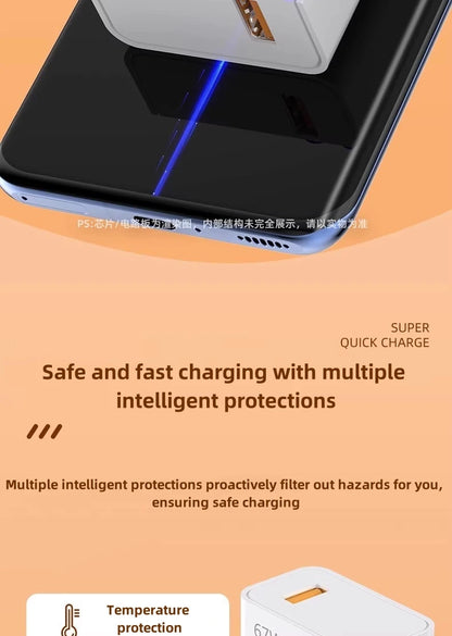 67W USB Fast Charger for xiaomi 14 13 12 11 10 Ultra Note 12T 13 Pro Turbo Quick Charge Type C USB Charging Cable Beauty World Shop