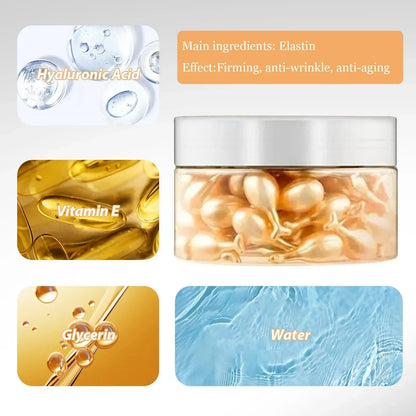 50Pcs Collagen Face Care Capsules Serum Spot Acne Wrinkle Remover Firming Whitening Hyaluronic Acid Essence Skin Care New style Beauty Trend Shop