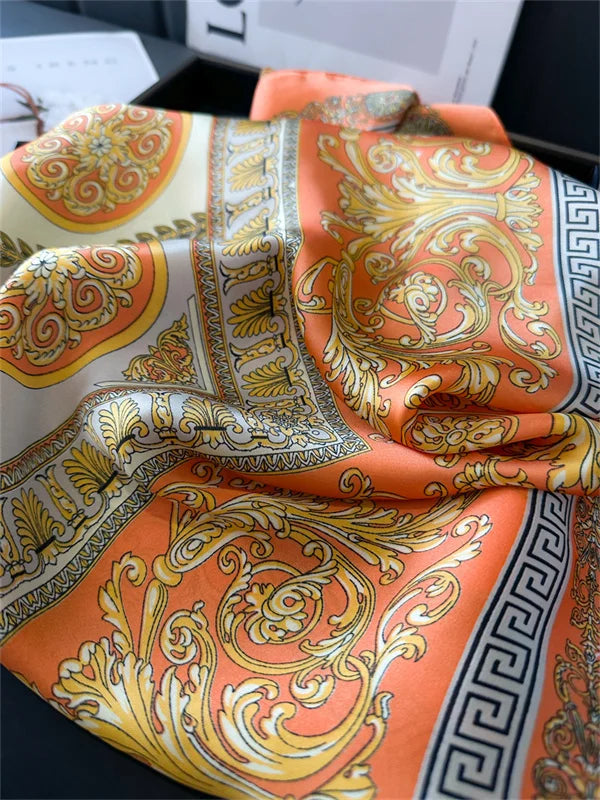 2025 New Fashion Luxury Printed Square Shawl Women 70x70cm Pashmina Silk Scarf Neck Headband Bandana Beauty World Shop