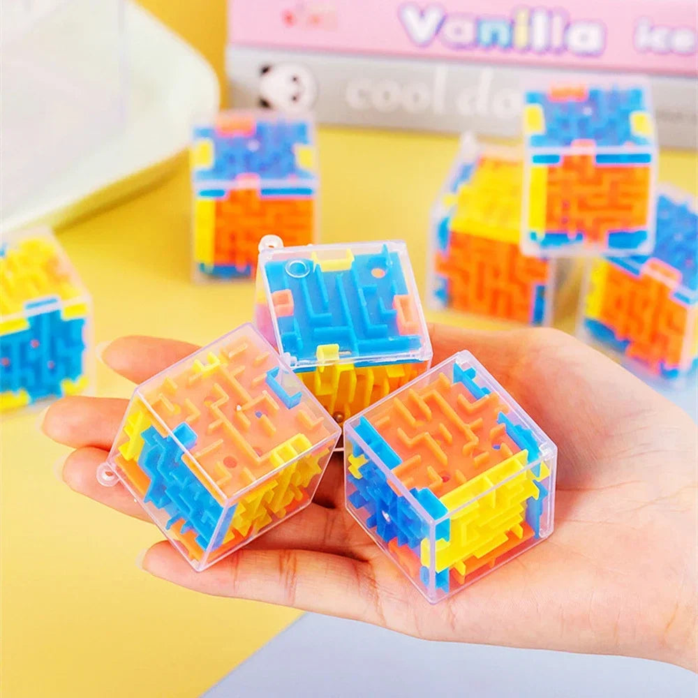 mini 3D Maze Magic Cube Six-sided Transparent Puzzle Speed Cube Rolling Ball Cubes Maze Toys For Children Stress Reliever Toys Beauty Fashion