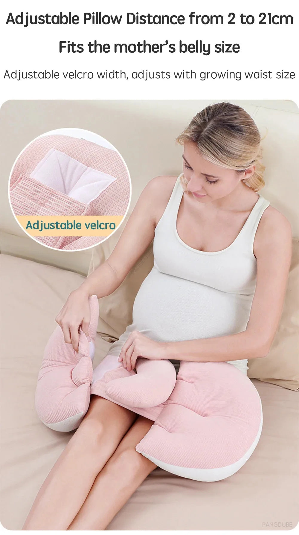 PANGDUBE Pregnancy Pillow with 1pc Free An Auxiliary Pillow Cotton Waist Support Pillow for Pregnant Women Sleeping Body Pillow Beauty World Shop