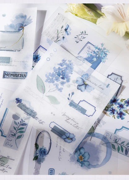 Yoofun 20pcs/lot PET + Washi Paper Aesthetic Flower Stickers Gift Card Journal Scrapbooking Diary Decoration Stationery Labels Beauty World Shop
