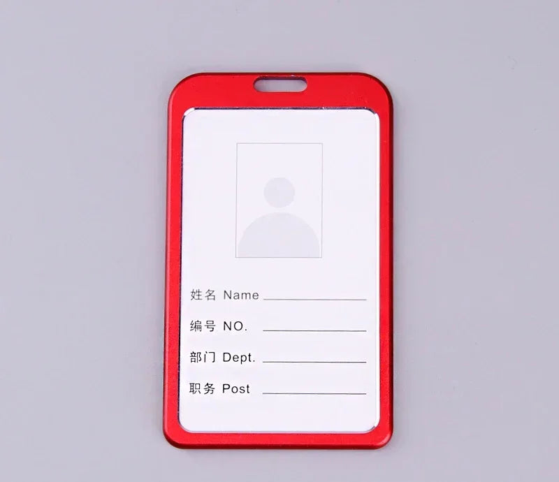 1 Pcs Aluminum Alloy Card Cover Case Bank Business Work Card Holder with ABS Retractable Badge Reel Credit ID Card Badge Bag Beauty World Shop