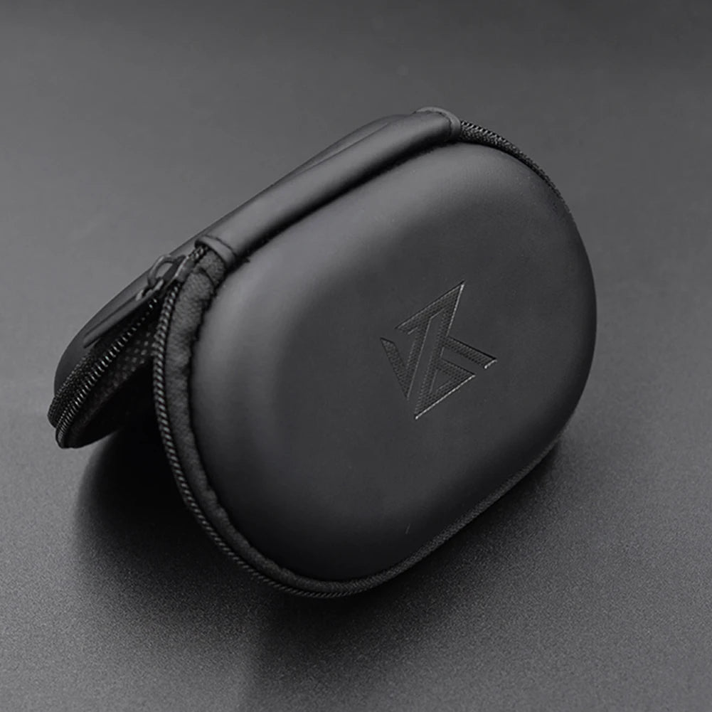 1-20PCS KZ Earphones Oval Storage Bag Wired Headphones PU Zipper Storage Box Portable Hold Case Container for KZ BA10 AS10 ES4