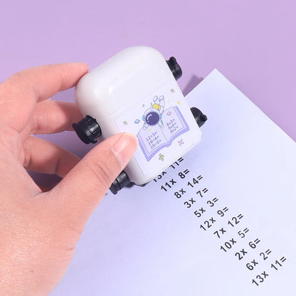 1 Two-in-one Double Roller Random Multiplication Stamp, Student Practice Math Calculation Question Builder Roller Stamp Beauty World Shop