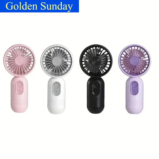 Mini Handheld Fan 3-Speed Strong Wind USB Rechargeable Long Lasting Portable Desk Fan For Students Office Outdoor Travel Camping Beauty World Shop