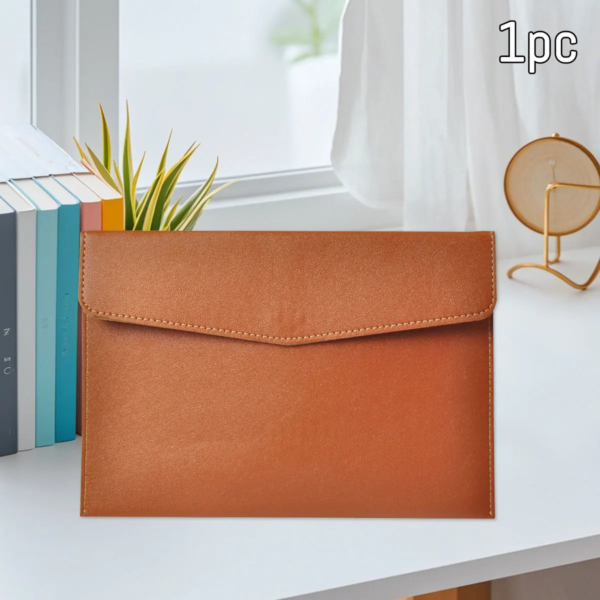 WQN-1PC PU Leather Document Bag A5, Wear-Resistant, Large Capacity, Waterproof, Suitable for Office and School Document Storage Beauty World Shop
