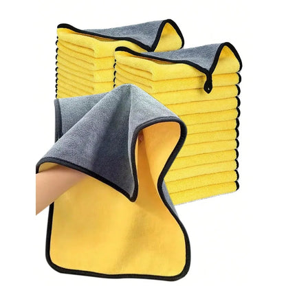 1/2/3/6/10pcs 30X60cm Microfiber Car Cleaning Towels Soft Quick Drying for Windows Mirrors Wiping Rags Double Layer Wash Cloth Beauty World Shop