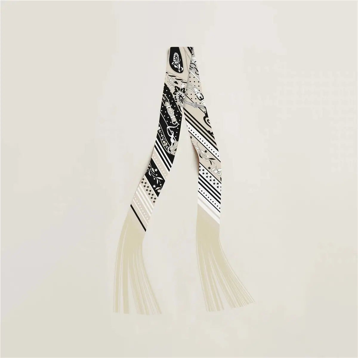 130x5cm Tassel Cashew Print Scarf Women's All-season Twill Silk Decorative Ribbon Multi-purpose Bag Hair Tie Belt Scarf Beauty World Shop