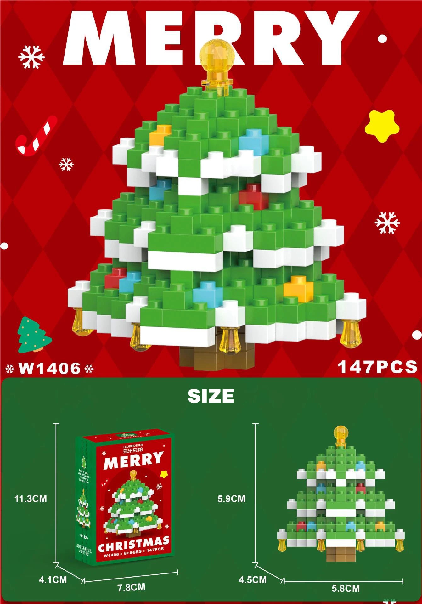 Christmas Building Block Santa Claus Snowman Elk Tree Micro Brick Puzzle Assembly Model Home Decoration Xmas Party Gift Kid Toy Beauty World Shop