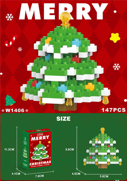 Christmas Building Block Santa Claus Snowman Elk Tree Micro Brick Puzzle Assembly Model Home Decoration Xmas Party Gift Kid Toy Beauty World Shop
