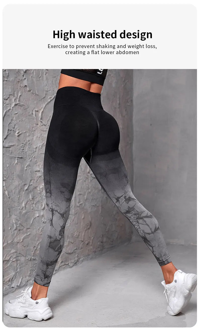 Yoga Pants Women Seamless Leggings Push Up Sports Fitness Joggings High Waist Gym Workout Scrunch Tie Dye Running Leggings Beauty World Shop