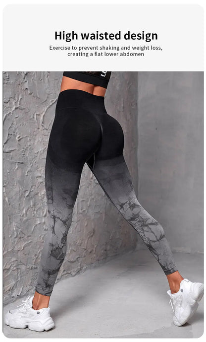 Yoga Pants Women Seamless Leggings Push Up Sports Fitness Joggings High Waist Gym Workout Scrunch Tie Dye Running Leggings Beauty World Shop