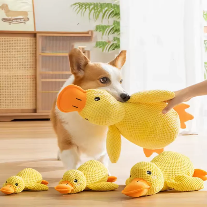 Cute dog Toy Stomping Duck Bite Resistant Grinding Teeth Cleaning Large Dog Interactive Entertainment Puppy Boredom Plush Toy Beauty World Shop