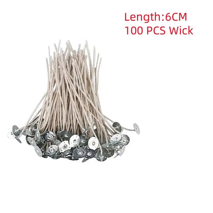 100pcs Waxed Cotton Candle Wicks Set with Stand Original Smokeless Candle Wicks Soy Oil Wax Core Woven Making Candles Supplies Beauty World Shop
