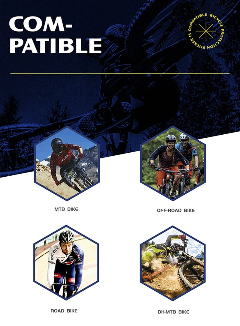 ENLEE The New Removeable Sticker Road Bicycle Paster Guard Cover 3D MTB Mountain Bike Scratch-Resistant Protect Frame Protector Beauty World Shop