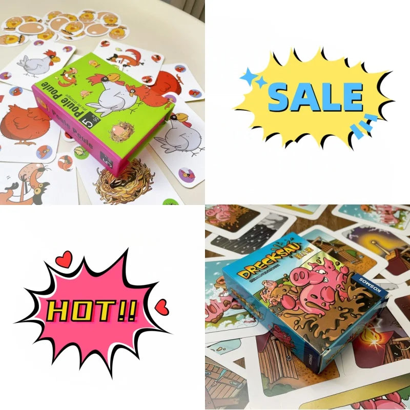 Hot board games Chicken Chiu Chiu Board Game Drecksau Black Sheep Piou Piou Party Cards Game Intellectual Toys Gifts Beauty World Shop