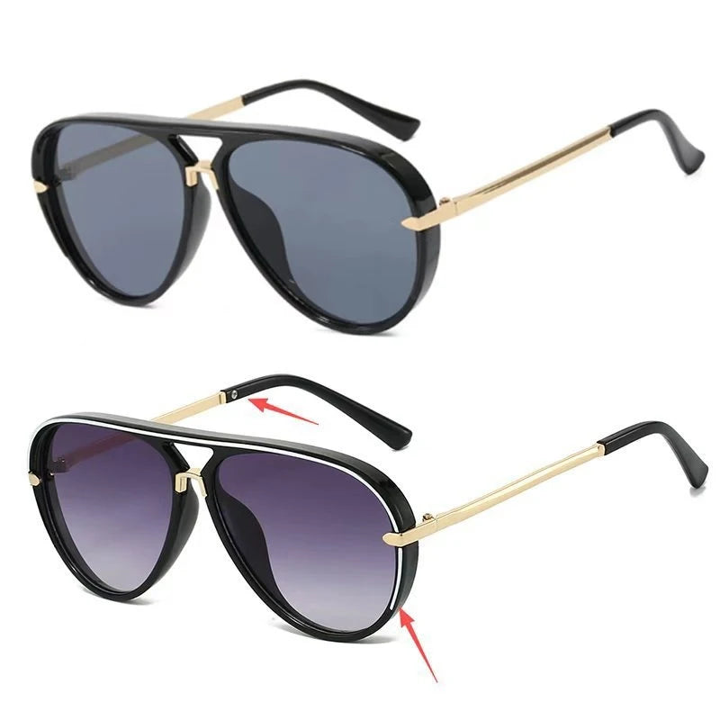 Trendy Oversized Pilot Sunglasses Women Men Vintage Retro Classic Designer Sun Glasses UV400 Protection Fashion Ladies Shades Beauty World Shop