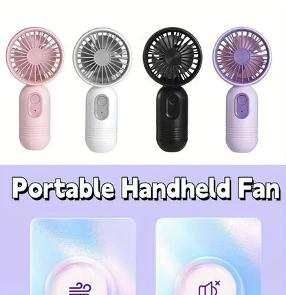 Mini Handheld Fan 3-Speed Strong Wind USB Rechargeable Long Lasting Portable Desk Fan For Students Office Outdoor Travel Camping Beauty World Shop