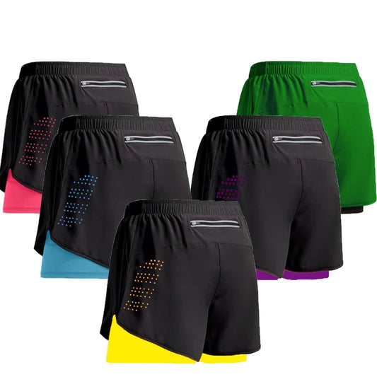 New Men Running Shorts Gym Sports Shorts 2 In 1 Quick Dry Workout Training Gym Fitness Jogging Short Pants Summer Men Shorts Beauty World Shop