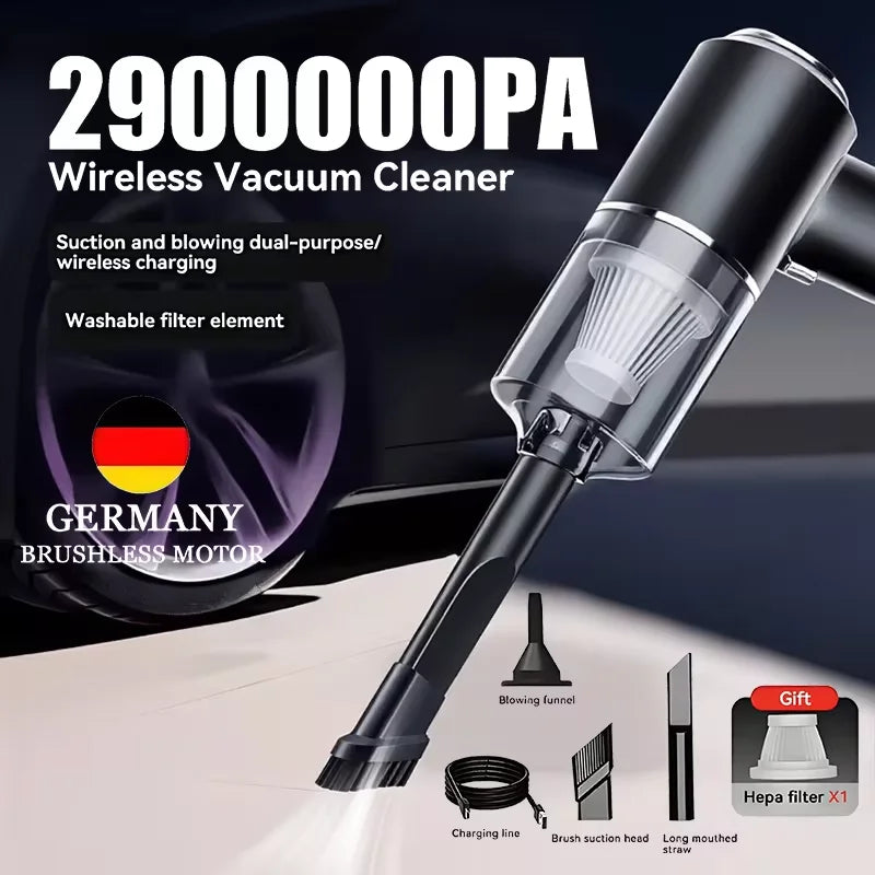 2990000PA Wireless Car Vacuum Cleaner Wet Dry 120W Cordless Handheld Auto Vacuum High Power Cleaner For Home Office 2026 New Beauty World Shop