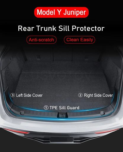 Rear Trunk Bumper Protector Guard For Tesla Model Y Juniper Launch Accessories 2025 2024 Trunk Threshold Sill Cover Mat Plate Beauty World Shop