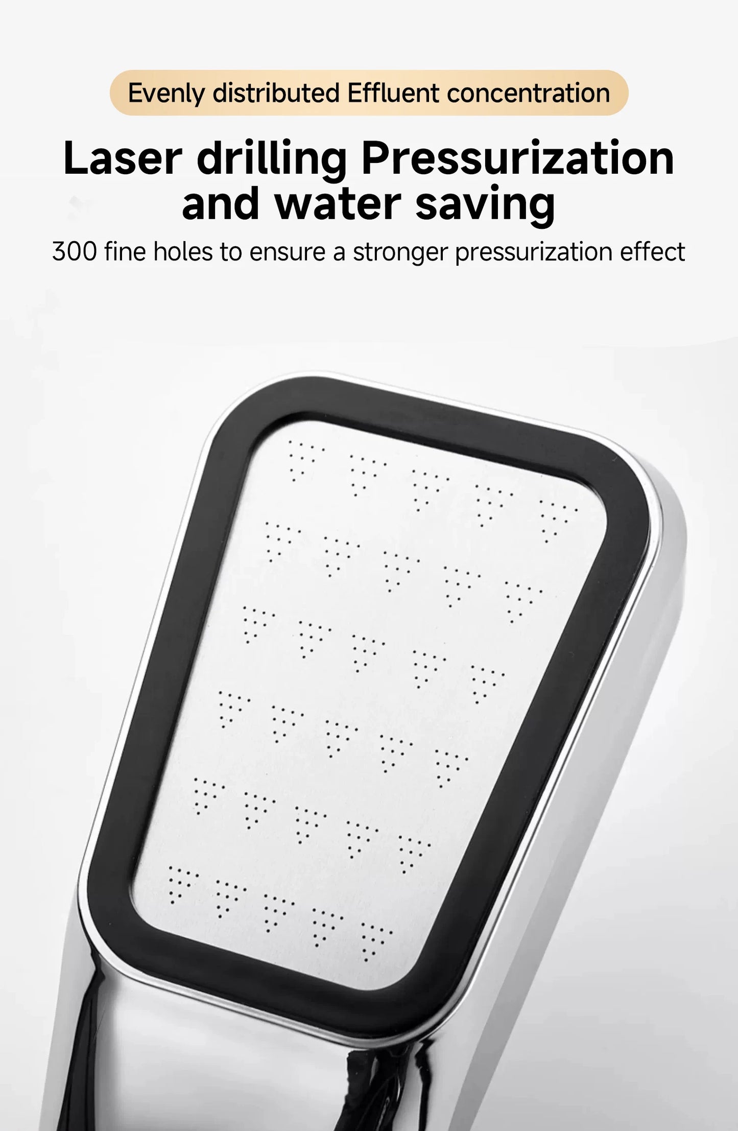 300 Holes Pressurized Showerhead Hand Hold Square Shower Head Water Saving Rainfall Spray Nozzle Bathroom Accessories Beauty World Shop