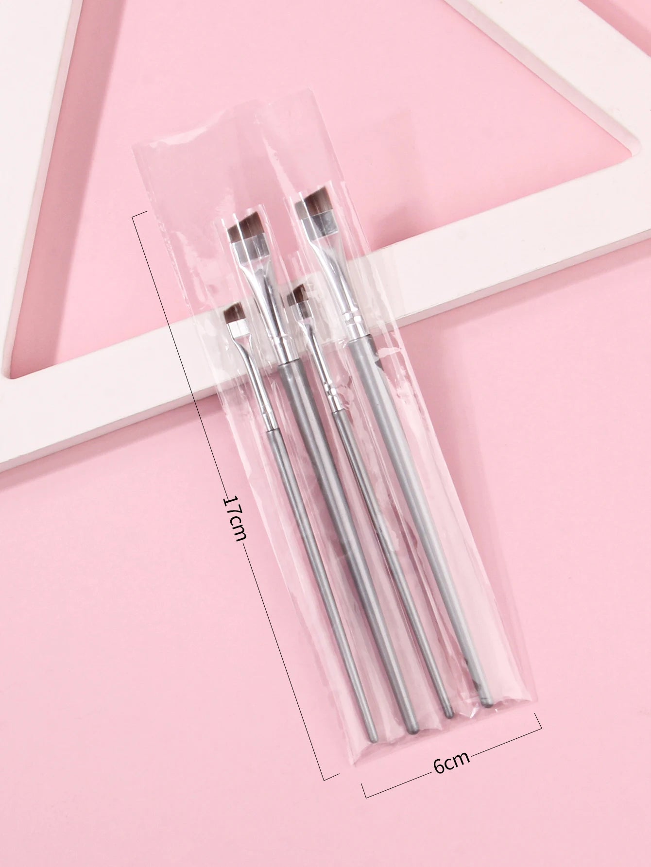 4PCS Liquid Eyeliner Brush Ultra Thin Fine Oblique Angle Flat Head Eyebrow Brush Beauty World Shop