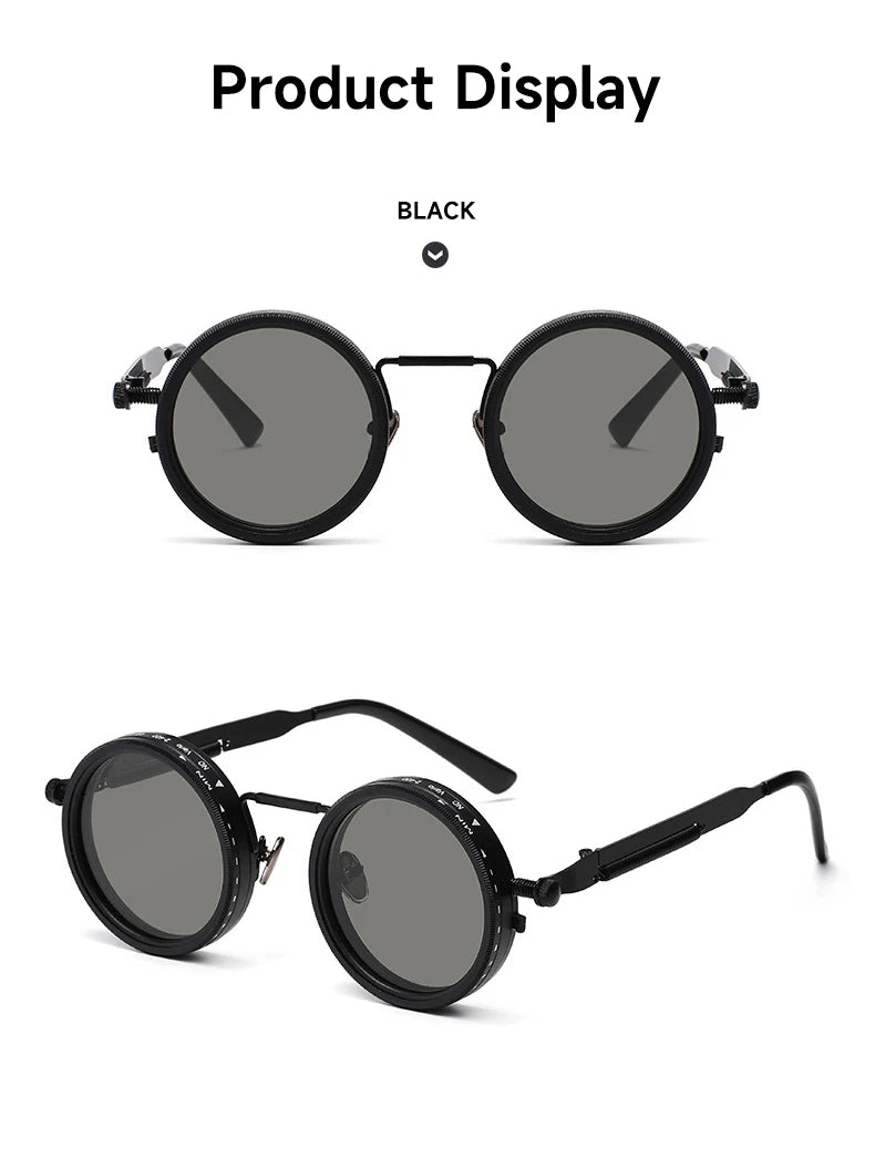 Polarized Round Sunglasses Men ND9 Adjustable Dimming Sun Glasses Women Retro Punk Fishing Eyeglasses Outdoor Shades UV400 Beauty World Shop