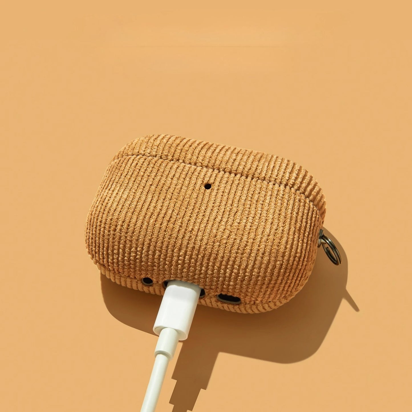 Luxury Corduroy Pattern New Earphone Case For Airpods Pro 2 With Keychain Soft Leather Protective Cover For Airpods 1 2 3 ﻿Pro3