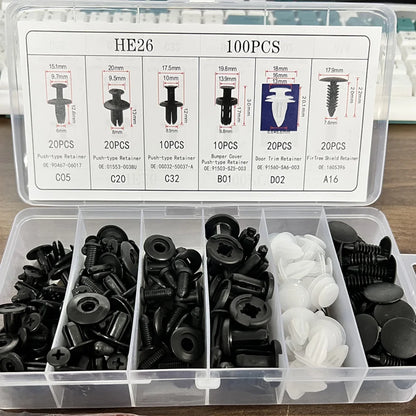 Auto Fastener Clip Mixed Car Body Push Retainer Pin Rivet Bumper Door Trim Panel Fastener Kit Car Clips Box or Bag packaging Beauty World Shop
