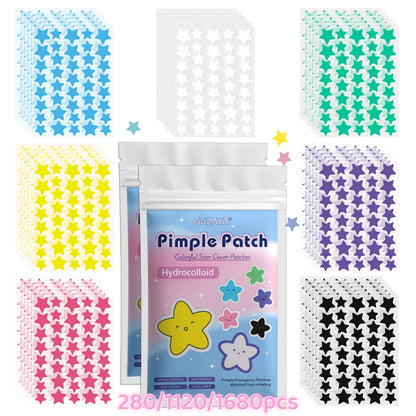 280/1120/1680pcs Seven-Color Star Pimple Patches – Invisible Hydrocolloid Dots for Fun & Gentle Skincare Beauty World Shop