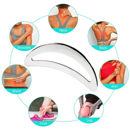 Stainless Steel Gua Sha Tool Muscle Scraper For Relieve Foot, Calf, Neck Pain, Relieves Plantar Fasciitis & Achilles Tendinitis Beauty World Shop