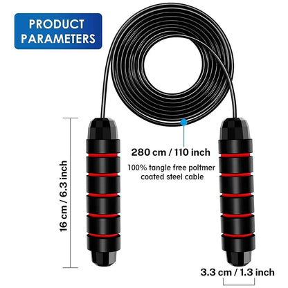 1PCS The New Jump Rope Steel Wire Skipping Exercise Adjustable Jumping Fitness Workout Training Home Sport Equipment Tangle-Free Beauty World Shop