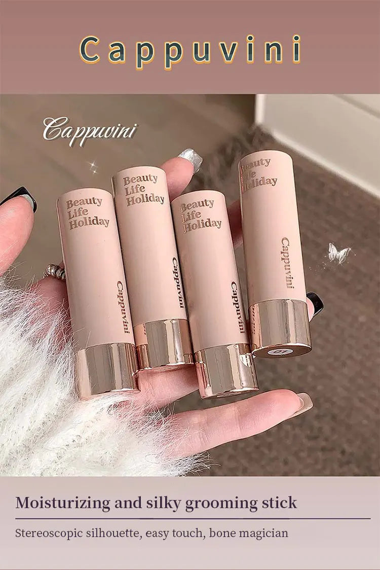 Cappuvini Moisturizing Silky Three-dimensional Contour Stick Natural Matte Single Color Suitable For Nose Shadow Makeup Contour Beauty World Shop