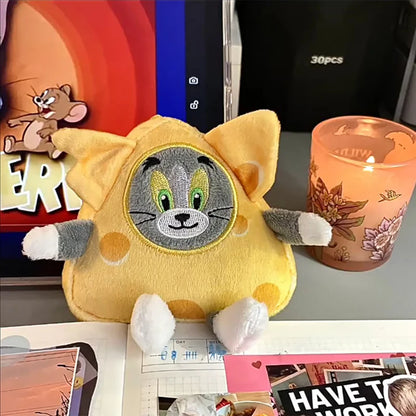 Original Tom and Jerry Plush Keychains Cosplay Cheese Toast Bagel Cake Jerry Hamburger TOM Lovely Cute Gift Toy Toy Beauty World Shop