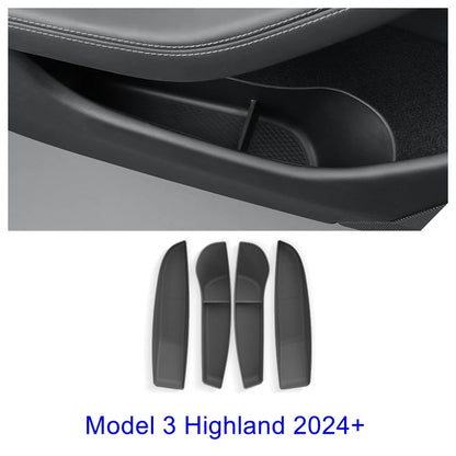 Car Door Side Storage Box for 2025 2026 Model 3 Y Juniper Door Organizer Tray Accessories Slot Pockets Insert Protector Mats Pad Beauty World Shop
