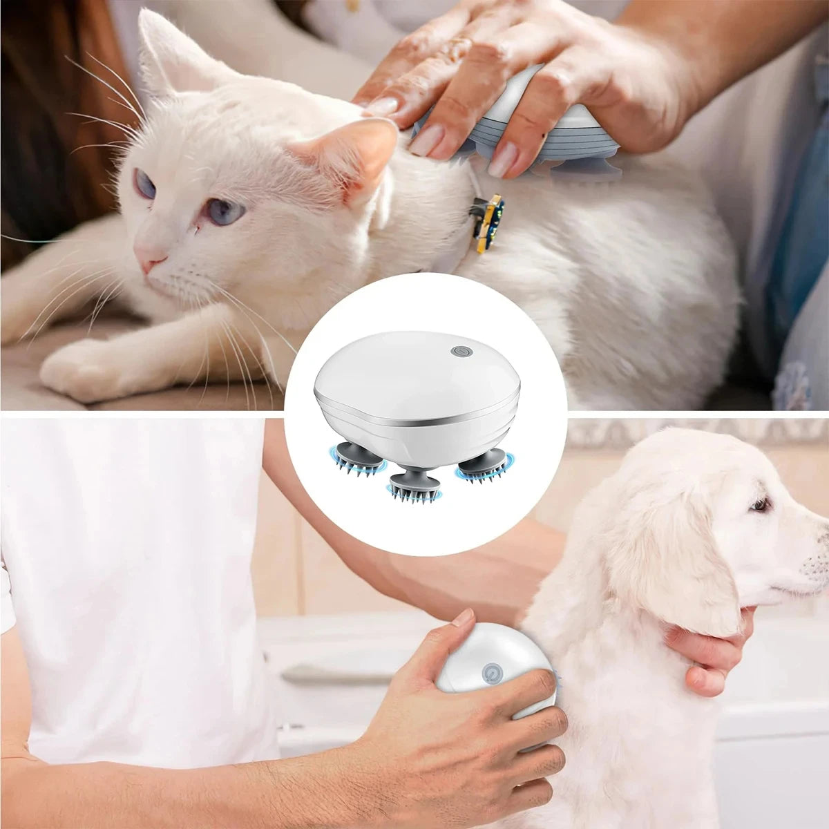2-in-1 Electric Scalp Cleaner & Pet Massager – Deep Vibration Brush for Hair Wash & Pet Relaxation, Rechargeable & Easy to Clean Beauty World Shop