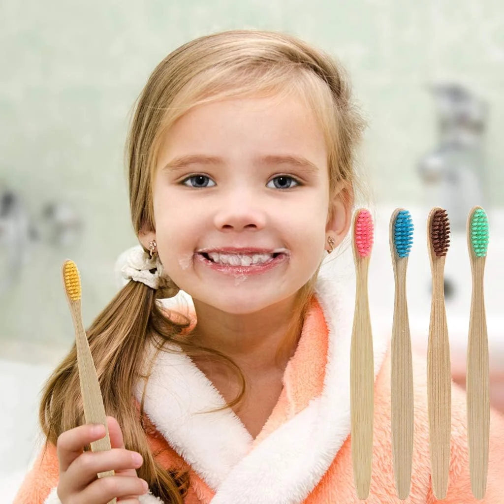 50/100Pcs Bamboo Children's Soft Bristled Toothbrush is Naturally Biodegradable And Reduces Plastic Waste,Making It Very Suitabl Beauty World Shop