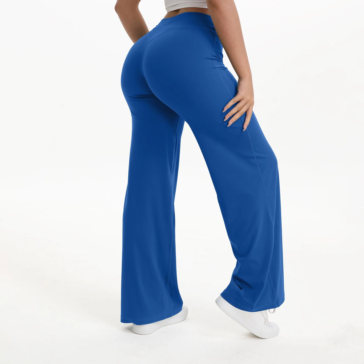 NCLAGEN SoftMotion Straight Leg Bottoms Women's Mid-Waist Yoga Pants GYM Leggings Naked Feel Pilates Running Sports Trousers Beauty World Shop