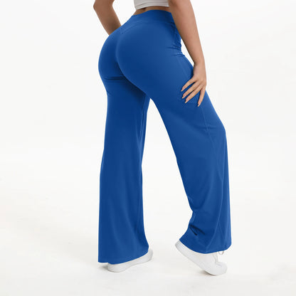NCLAGEN SoftMotion Straight Leg Bottoms Women's Mid-Waist Yoga Pants GYM Leggings Naked Feel Pilates Running Sports Trousers Beauty World Shop