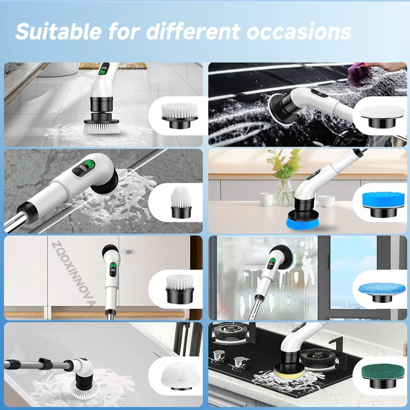 Household CordLess Electric Cleaning Brush Kitchen Gadgets Hair Brushes Bathroom Broom Toilet Mops Multifunctional Spin Scrubber Beauty World Shop