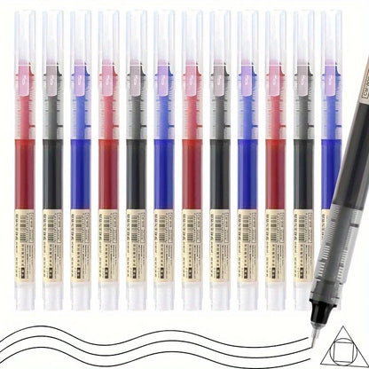 10Pcs High Quality Needle Type Gel Pen Straight Liquid Ballpoint Pens Perfect Kawaii Stationery for School/Office Writing Supply Beauty World Shop