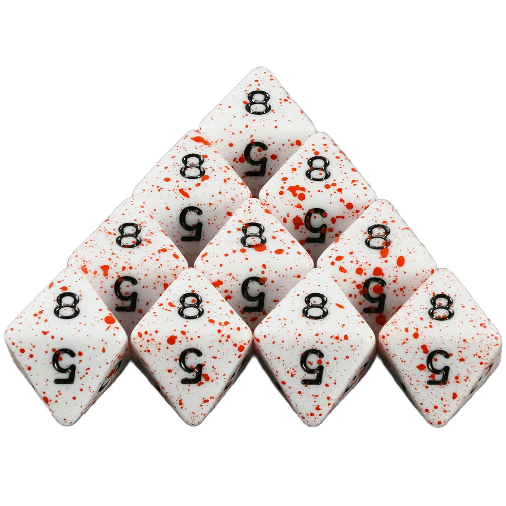 Dormia Dice DND Accessories Opaque White Acrylic Polyhedral Dice Set With Special Blood Effect For Table Board Role Playing Game Beauty World Shop