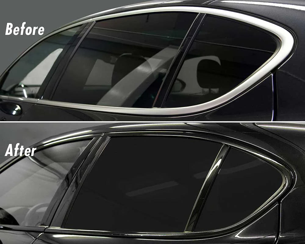 3/5/7/10CM Glossy Black Vinyl Stripes Chrome Delete Vinyl Window Trim Film For Car Interior Hood Roof Pillar Beauty World Shop