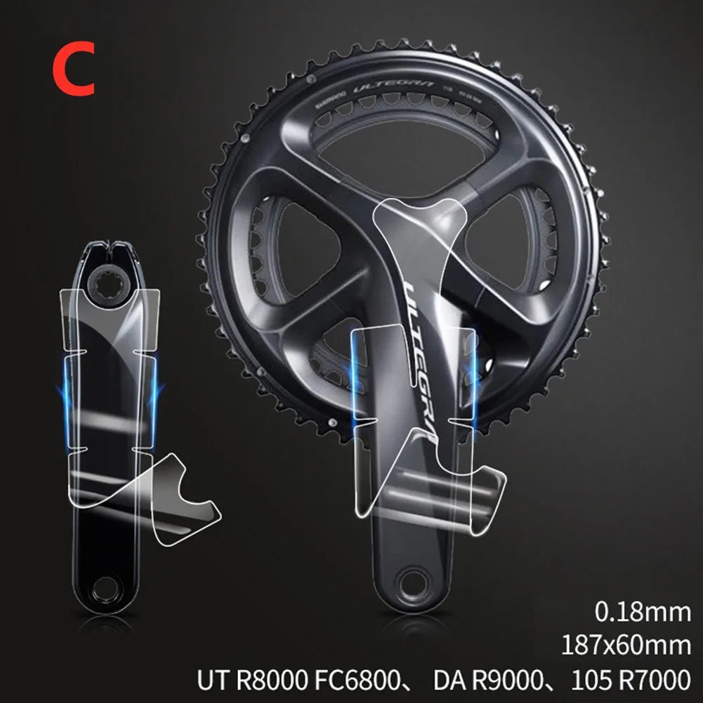 Bicycle Crank Protector Stickers Decals Road Bike Adhesive TPH Film For-SRAM/SHIMAN0 Cycling Crankset Protector Stickers Parts Beauty World Shop