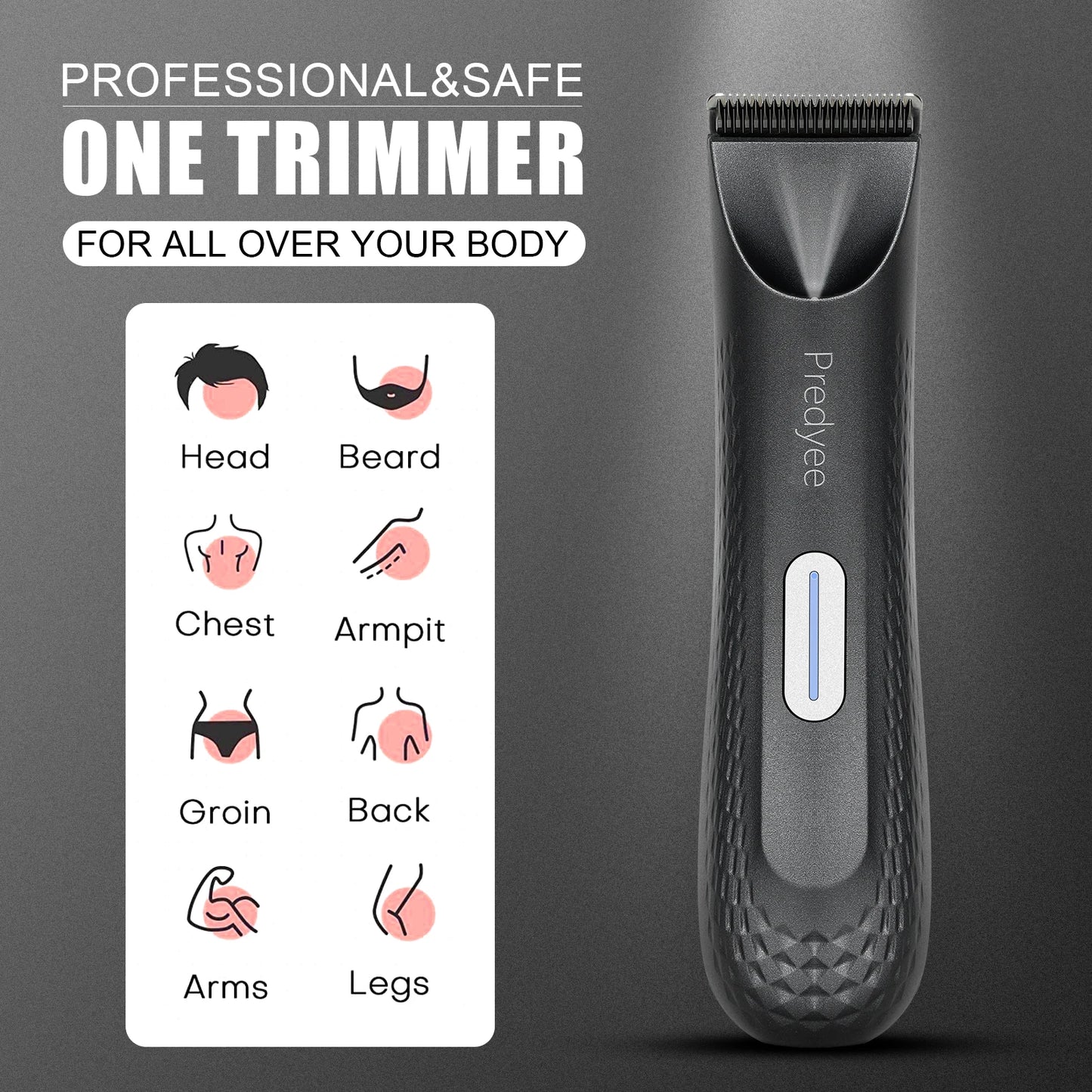 Electric Trimmer for Men's Groin Hair: Versatile Body Groomer and Waterproof Pubic Hair Trimmer with Replaceable Ceramic Blade Beauty World Shop