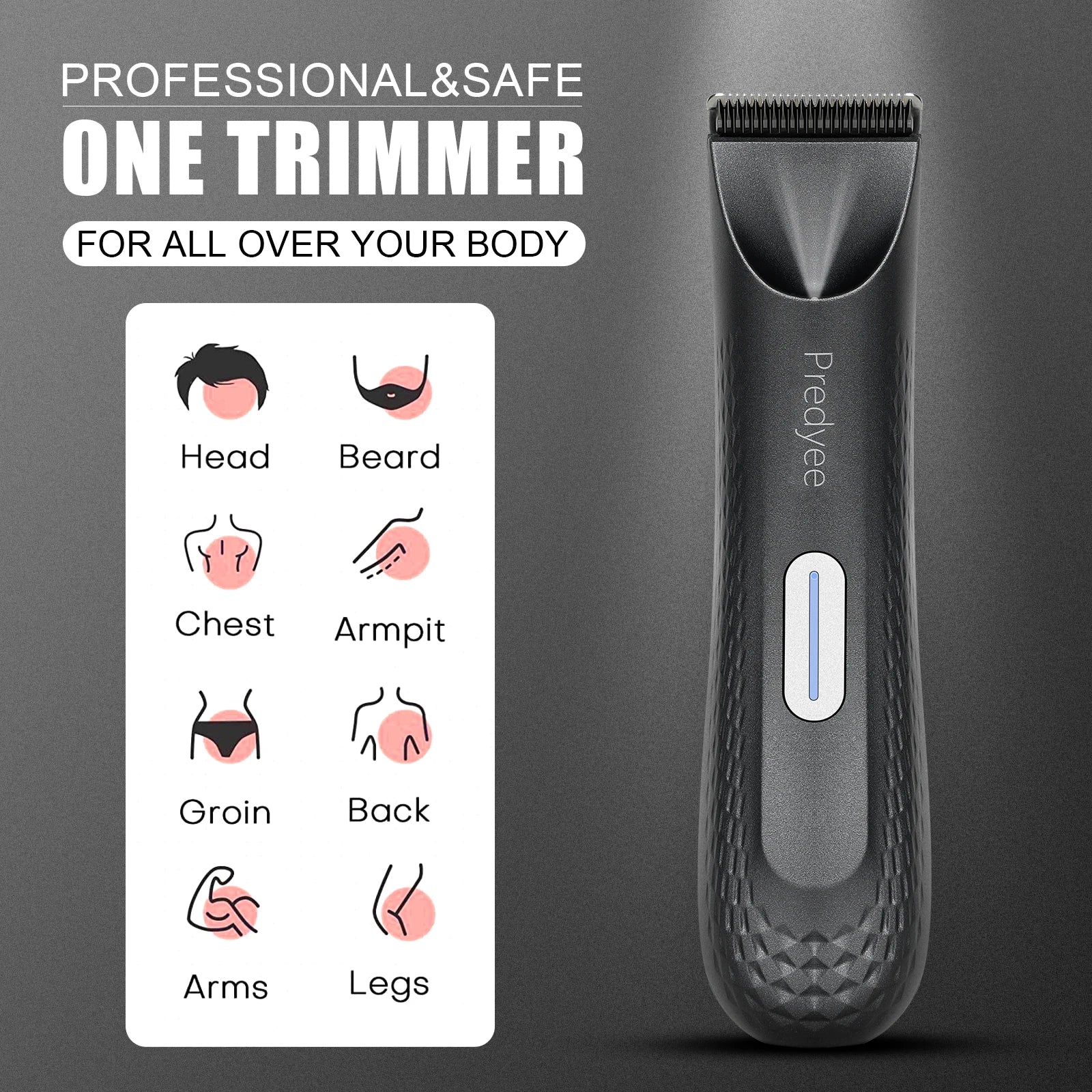 Electric Trimmer for Men's Groin Hair: Versatile Body Groomer and Waterproof Pubic Hair Trimmer with Replaceable Ceramic Blade Beauty World Shop