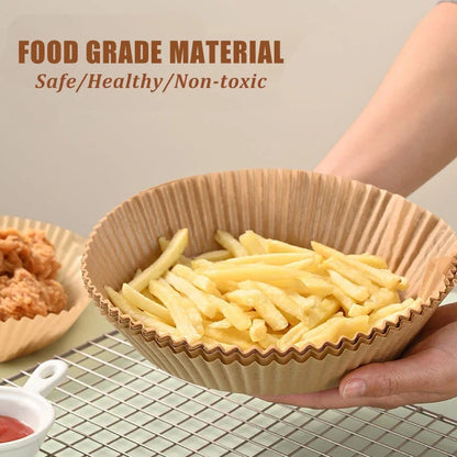 50/100Pcs Air Fryer Disposable Paper Non-Stick Airfryer Baking Papers Round Air-Fryer Paper Liners Paper Kitchen Accessories Beauty World Shop